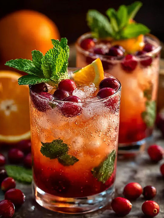 Mojito des Fêtes (clémentine & canneberge) au gin québécois Fou Gin Bloom